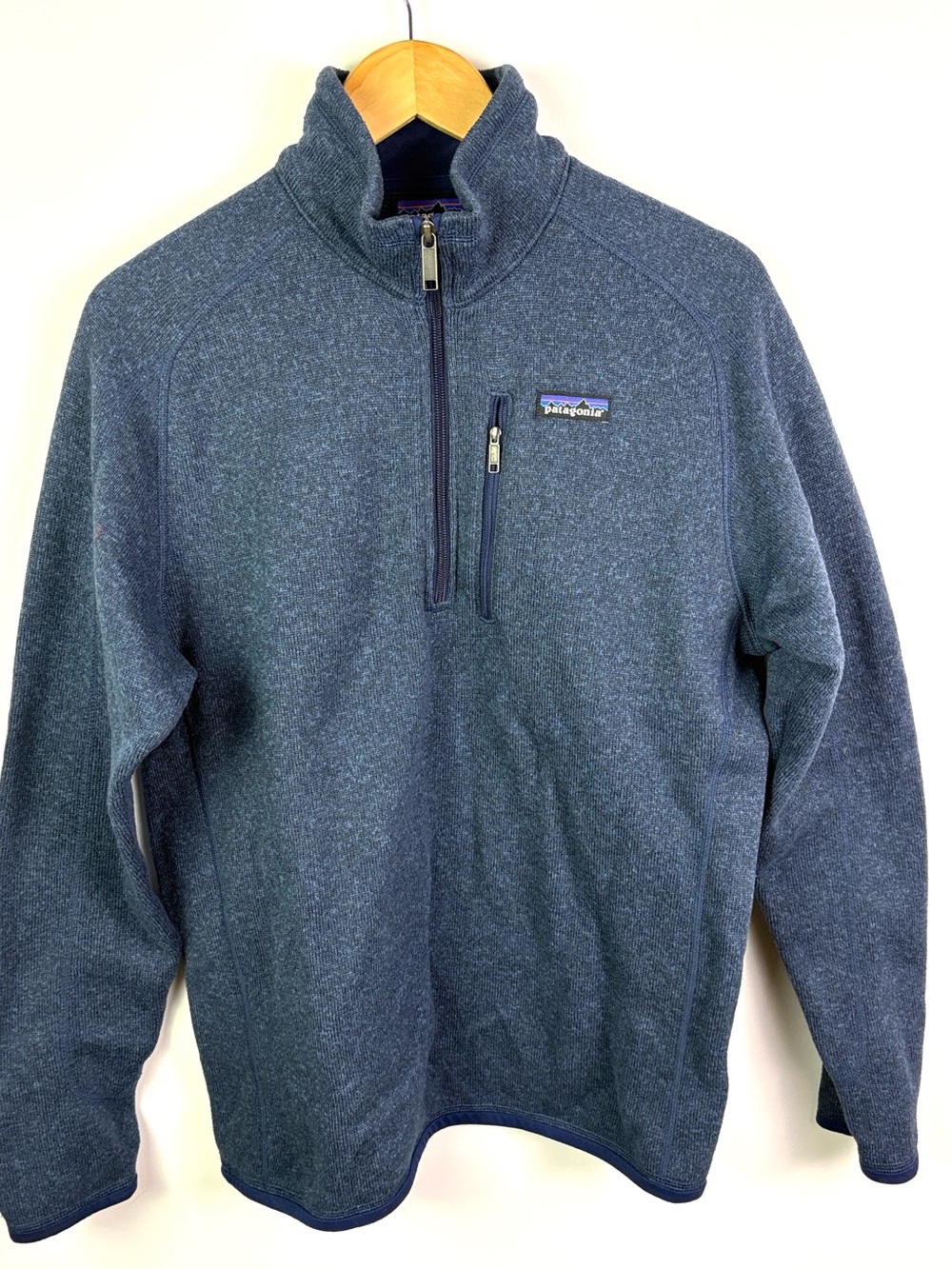 Patagonia Navy Heather Quarter-Zip Fleece Pullover size M